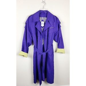 J.Gallery Vintage 80s Trench Coat Long Purple